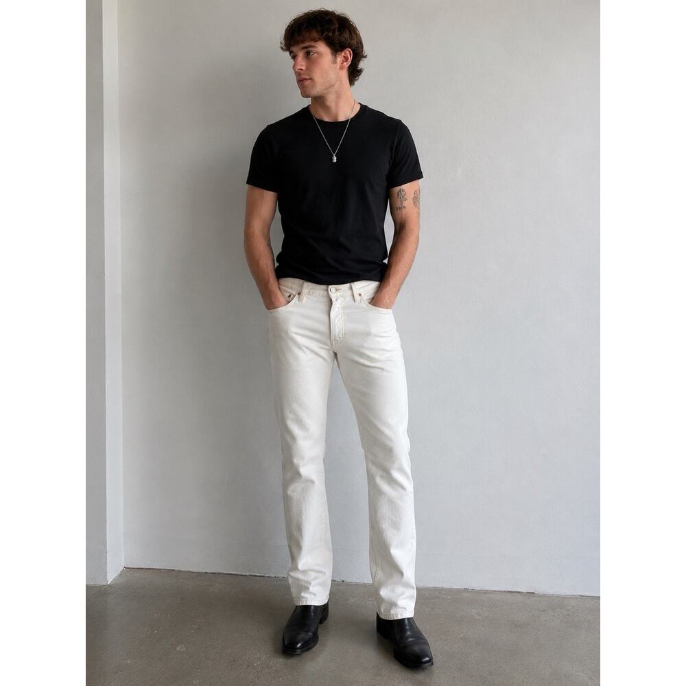 Civilianaire Made In USA White Slim Straight Jeans Men’s 32 Y2K Minimali